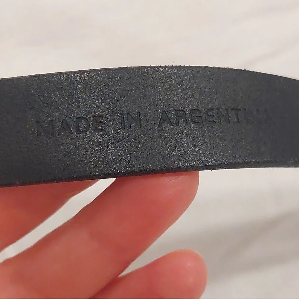 Polo Ralph Lauren Black Slick Leather Belt Size L / 33 Argentina 2220344-001